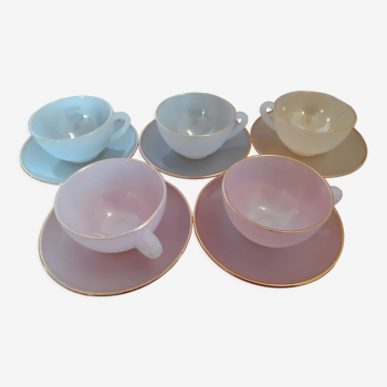 5 tasses Arcopal collection Arlequin