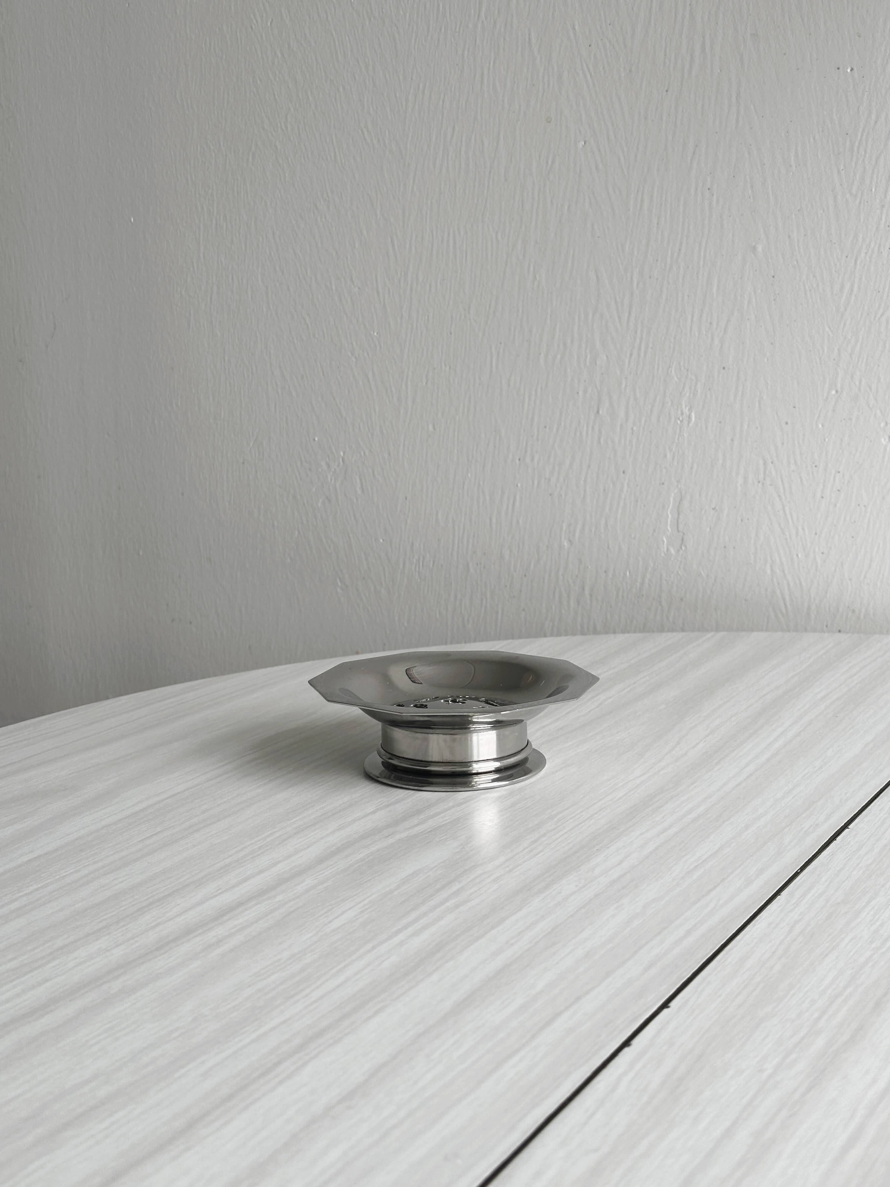 Coquillor silver metal butter dish