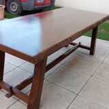 Vintage Scandinavian Brutalist Elm Farmhouse Table