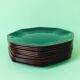 Lot of 12 black and red plates 80s of the style arcoroc collection octime