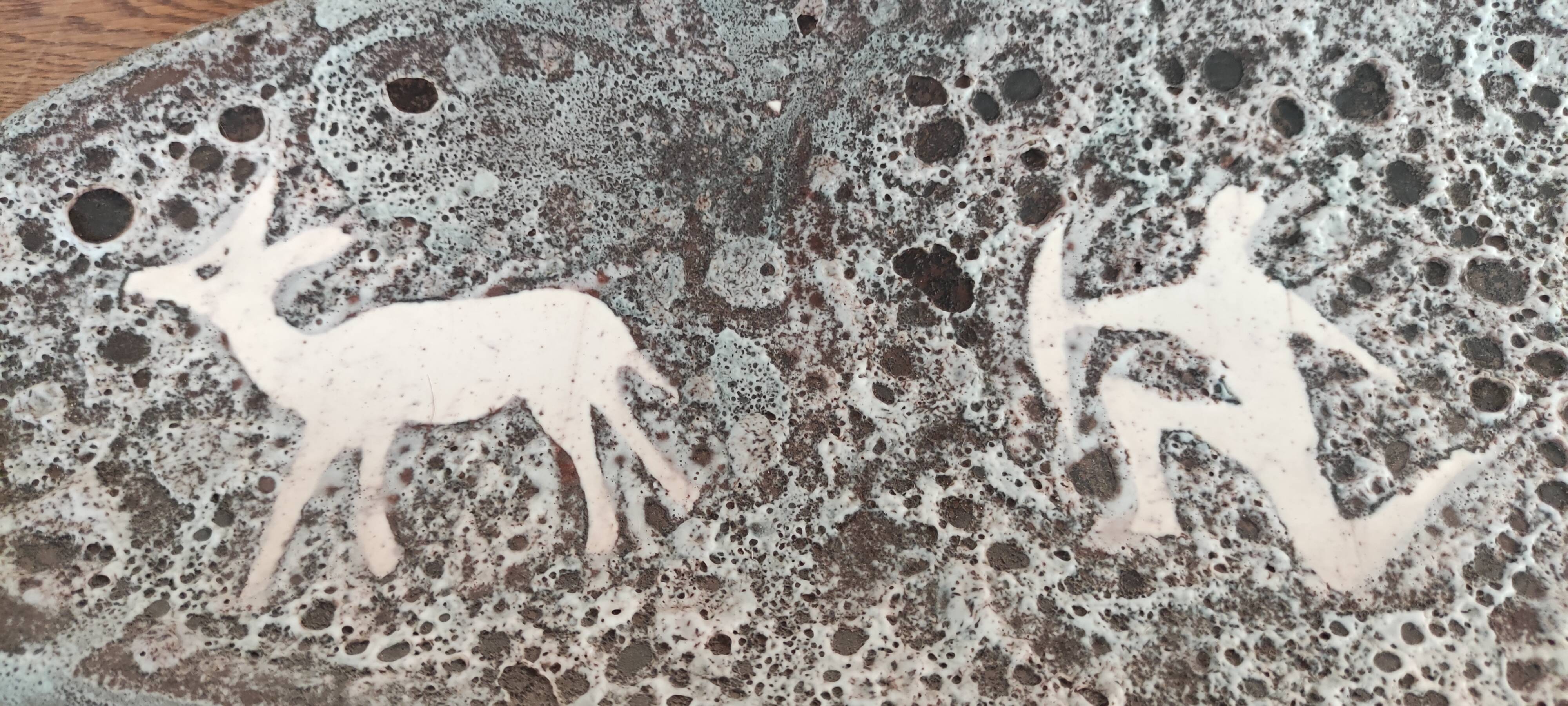 Vintage ceramic pitcher/Vallauris Annette Roux flat set