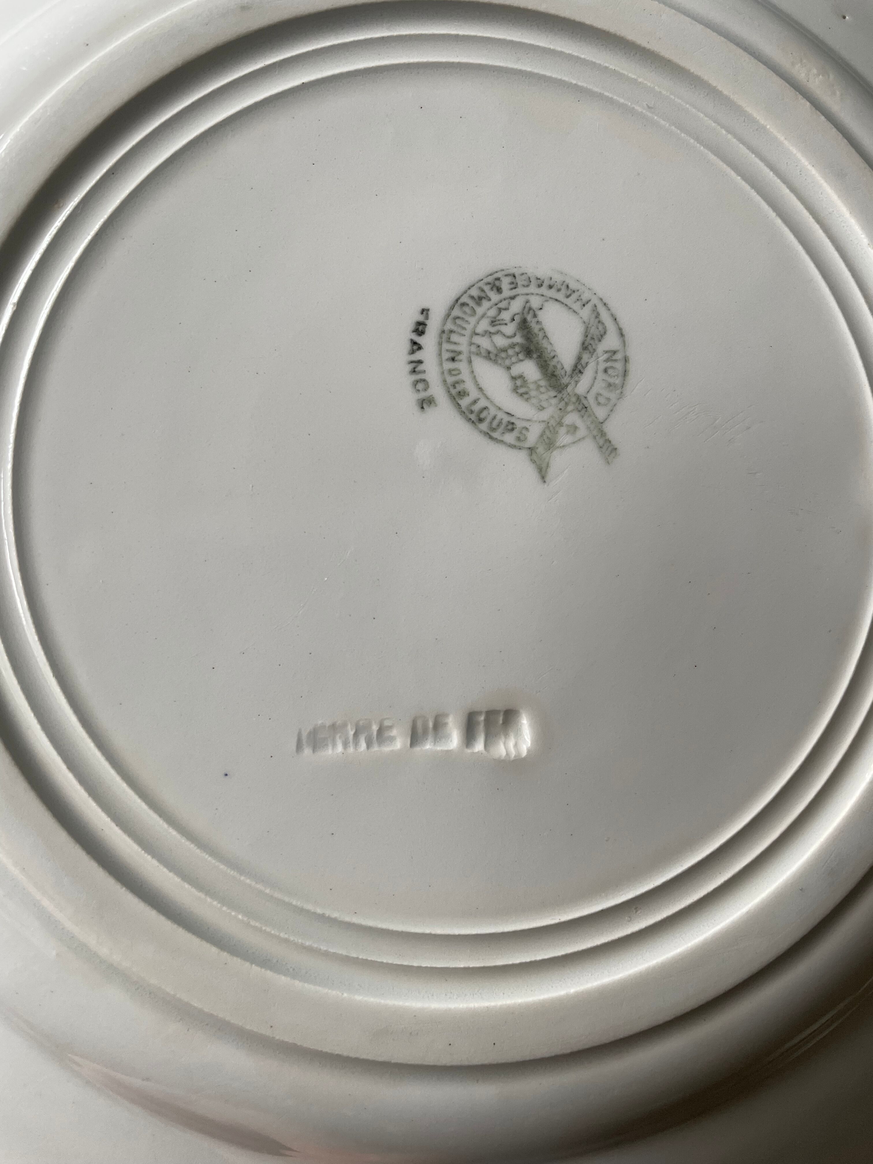 Set of 6 flat plates Terre de Fer Moulin des Loups & Hamage