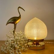 Vintage globe table lamp in holophane glass