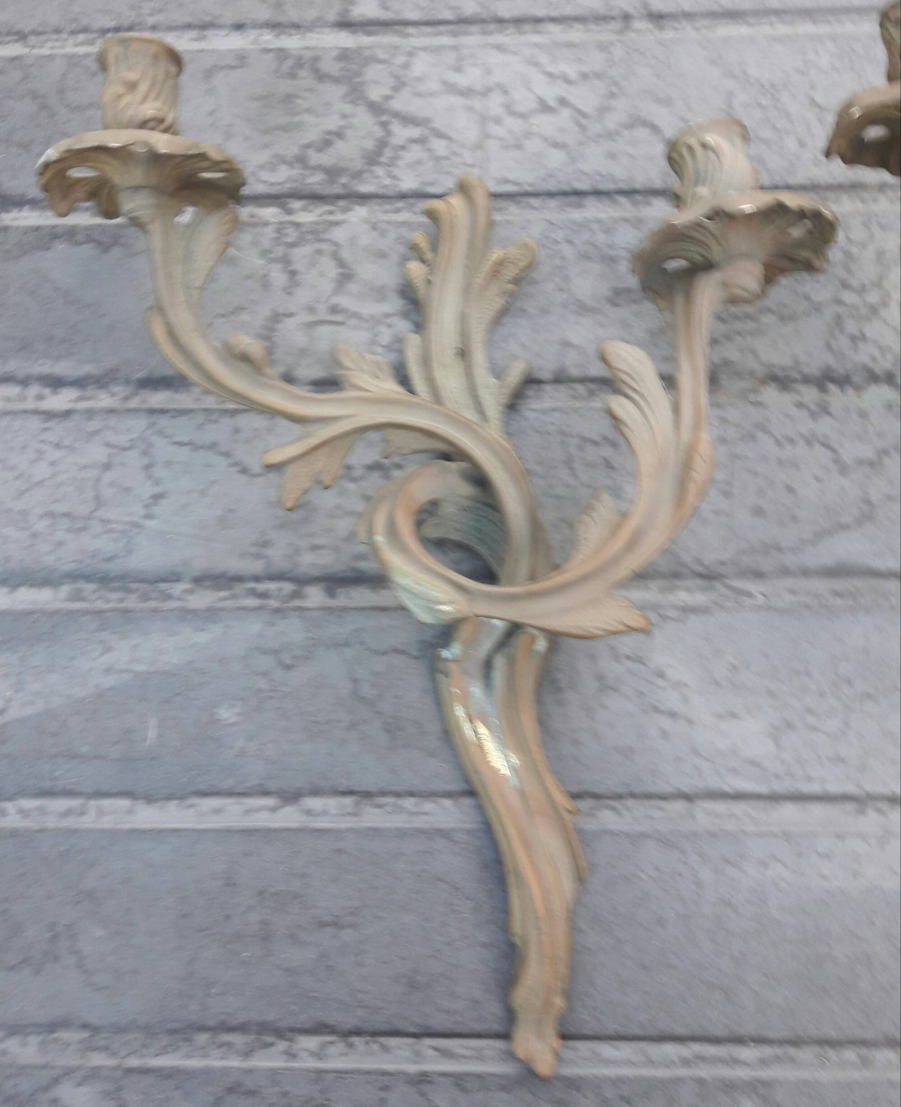 Pair of Louis XV style bronze sconces