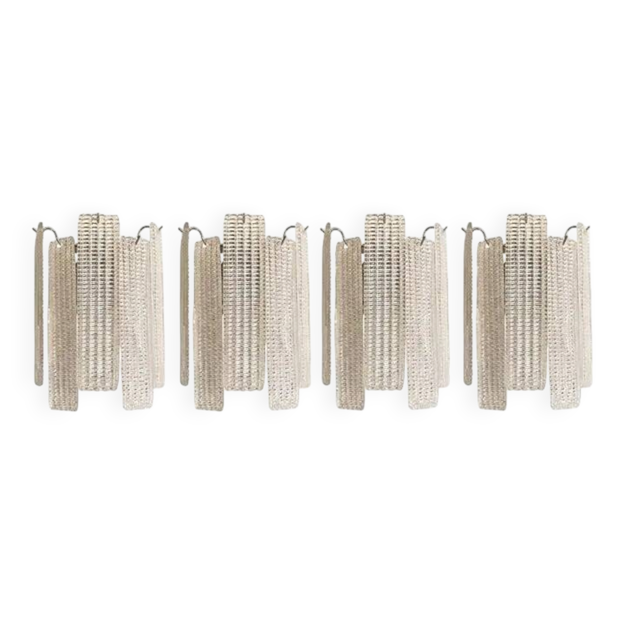Simoeng “Listelli” Murano Glass Wall Sconce with Diamond Strips - Set 4