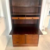 Vintage Scandinavian 2-piece secretary. Rosewood, 1970s