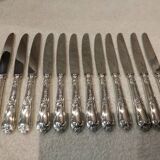 12 silver-plated dessert knives, Ercuis silversmith, Louis XV style, 29