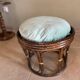 Vintage rattan pouf