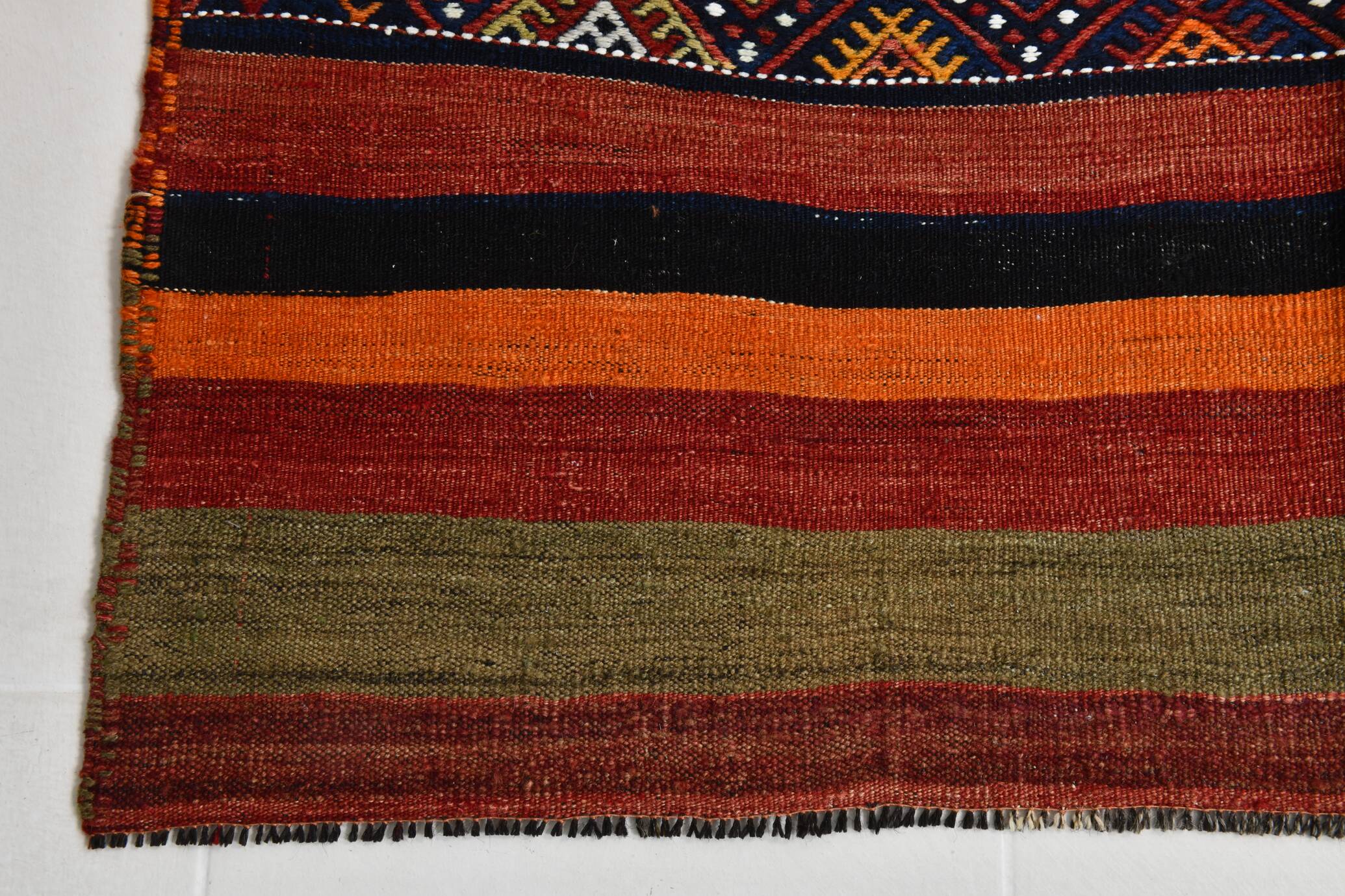 4x4 Square Bohemian Pattern Kilim Area Rug, 128x128Cm