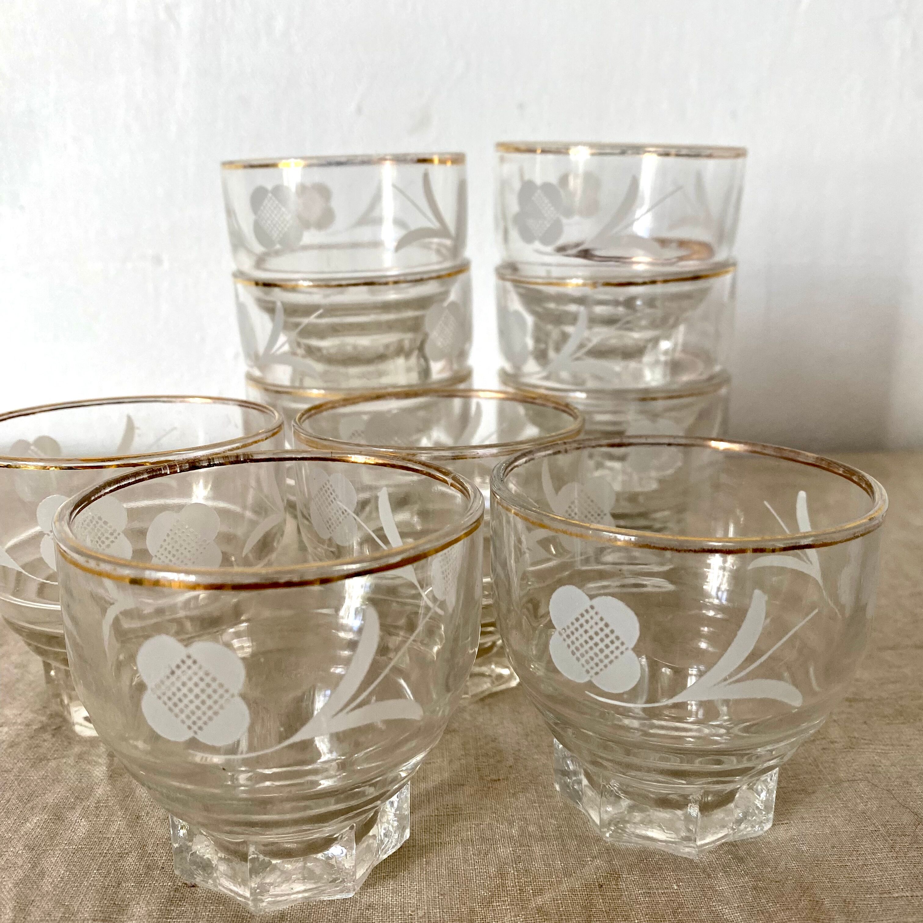 Antique floral water glasses