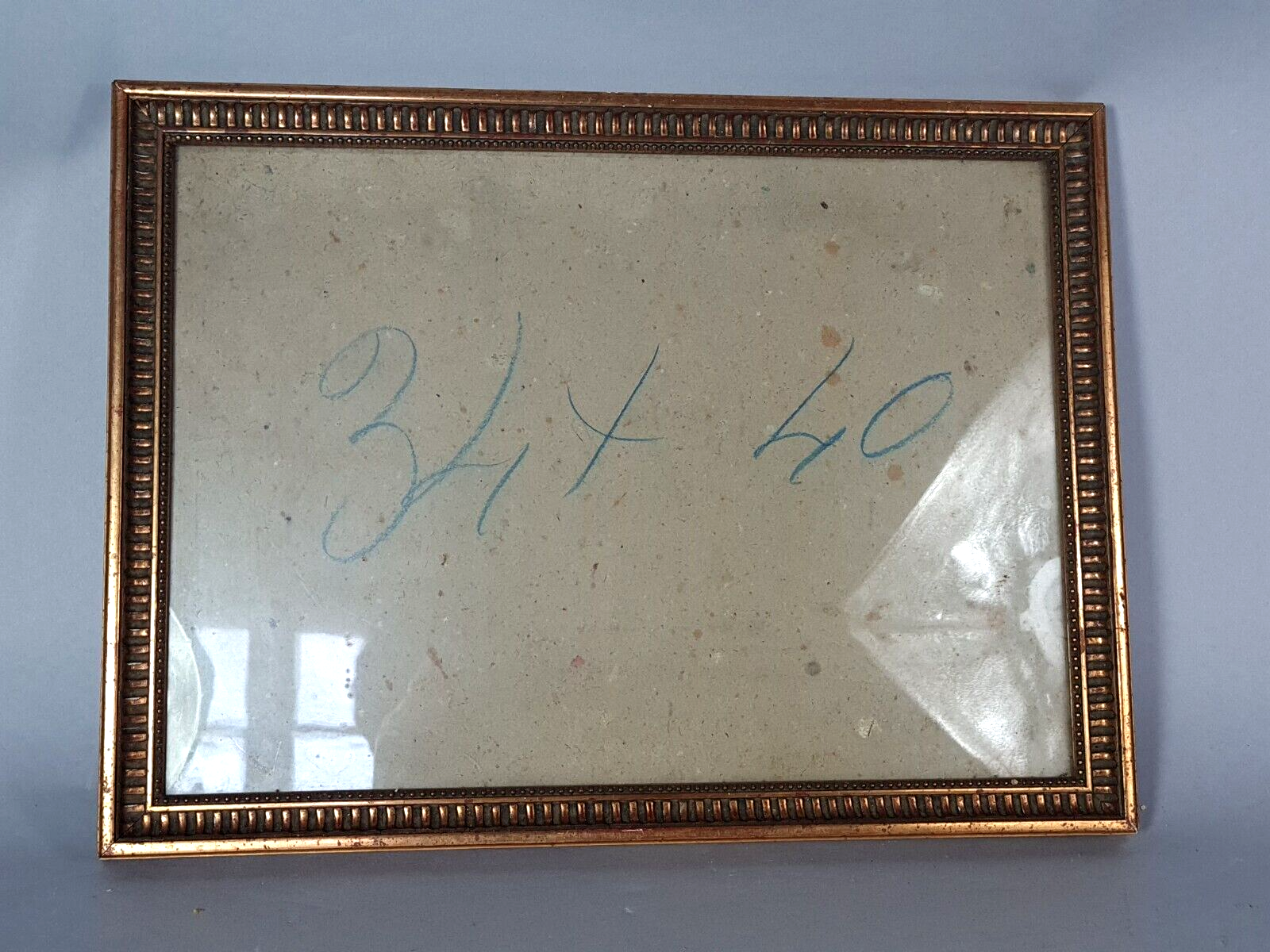 Old frame with channels foliage 39x28 cm wood original gilding stucco +glass SB172