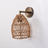 Gold Rattan Sconce Lamp