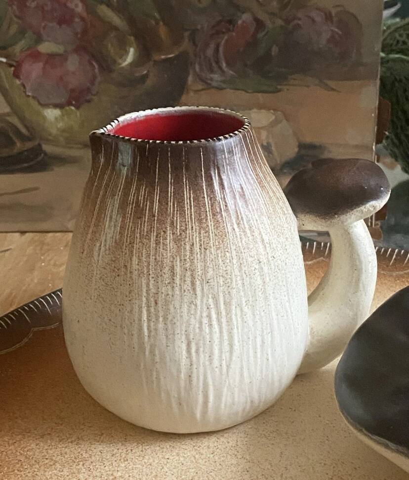 Mushroom-shaped earthenware service by Bruno Dose, vintage 1960s
