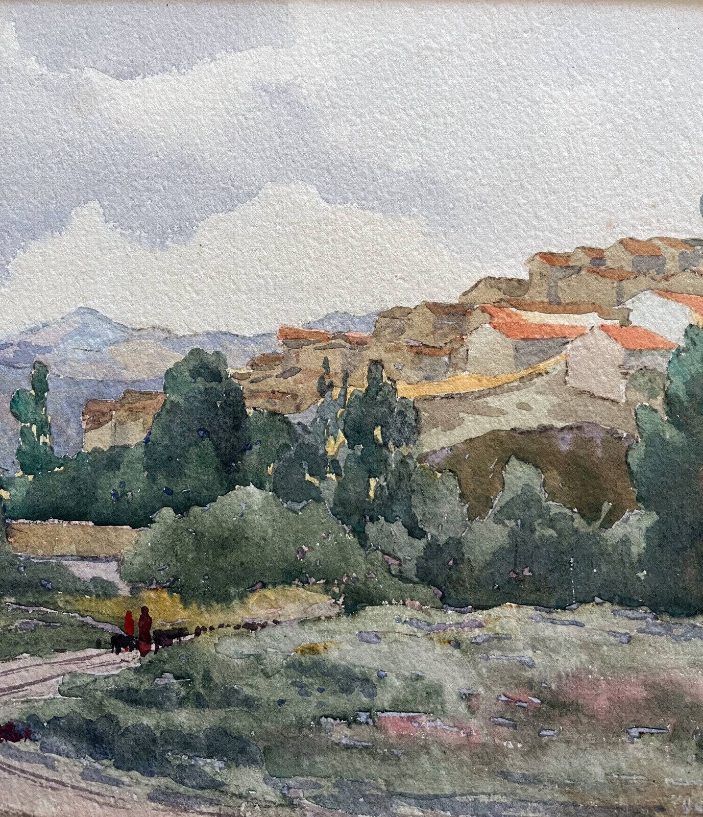 Watercolor painting André CASABONNE (1922-1950) Orientalist Kabylie Algeria