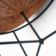 Table incurvée, porte revue en osier et laiton laqué noir, 1960