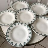 lot of 6 hollow plates Terre de Fer Saint-Amand late nineteenth