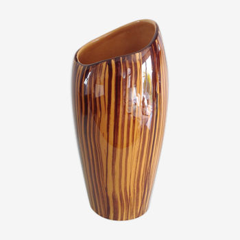 Vase asymétrique décor Domino vintage années 60-70