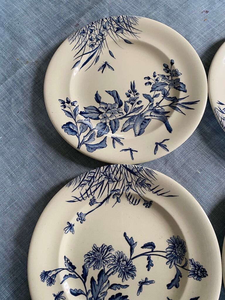 5 flat plates "Flowers" earth iron