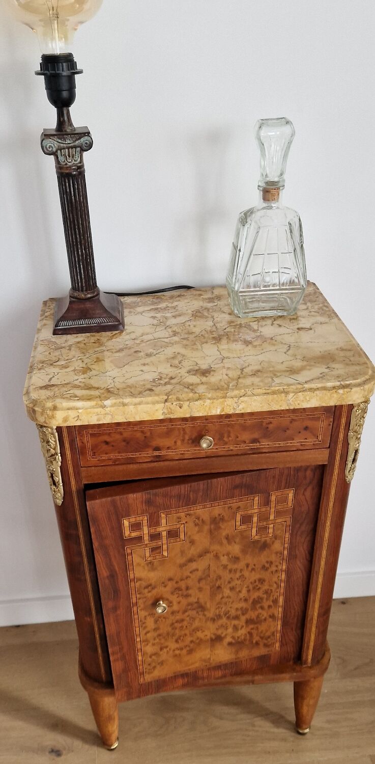 Low furniture marquetry style louis XVI