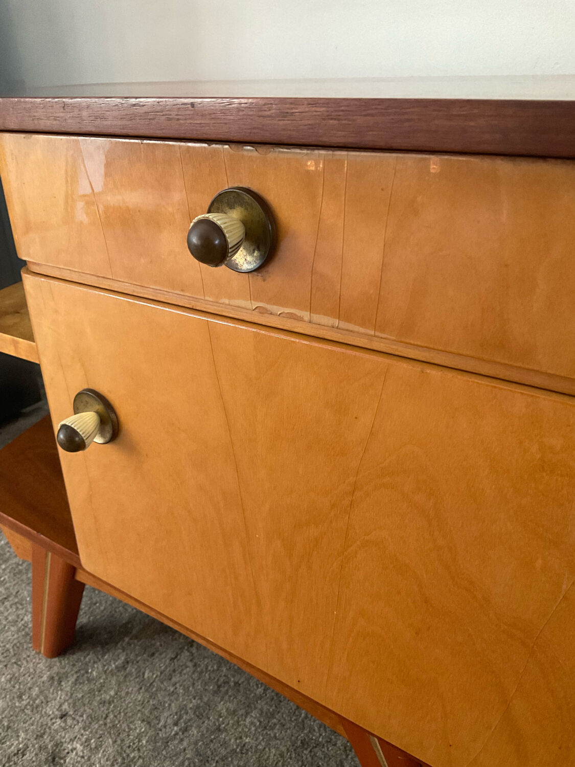 Vintage teak bedside table from the years 50-69