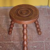 Vintage stool, wooden stool, tripod stool, accent chair