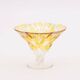 Vintage amber yellow glass coupe - Art Deco style - height 13.5 cm