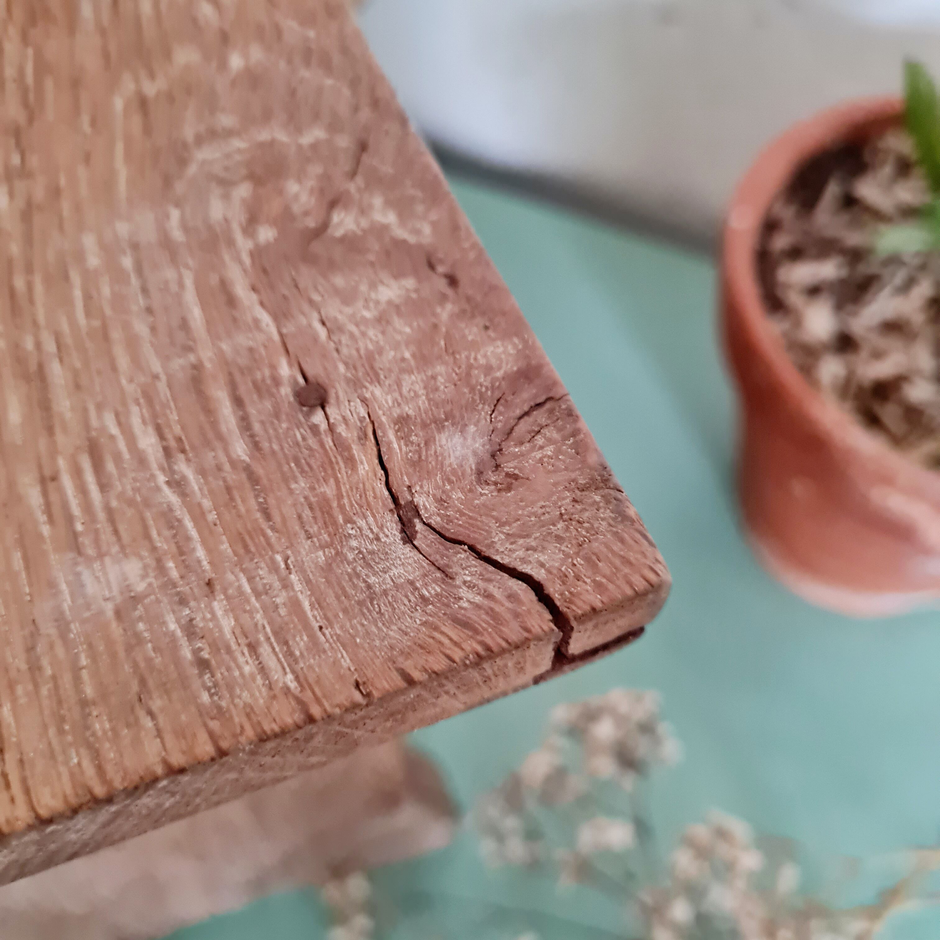 Mini wooden farmhouse bench