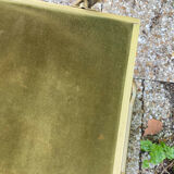 Set of 4 vintage folding armchairs in green velvet