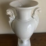 XXL white lion head neo-classical amphora vase from the Empire Consulate.