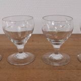 Set of 4 finely engraved vintage port wine glasses
