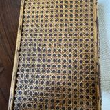 Rattan and cane footrest from the 1950s