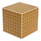 Mustard yellow cube side table 33x33 cm