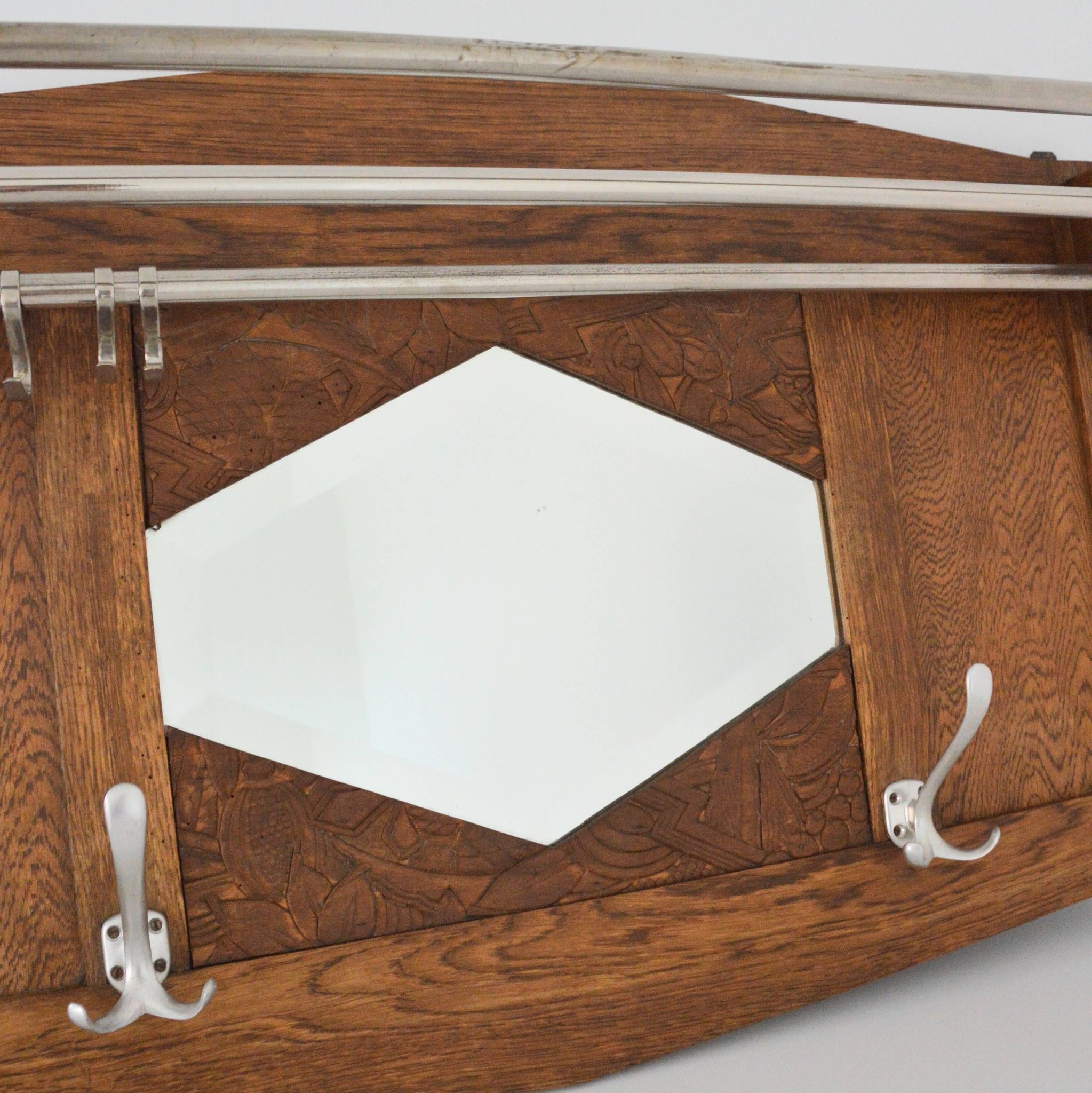 Large coat rack / Wall hat rack Art Deco 1920 vintage