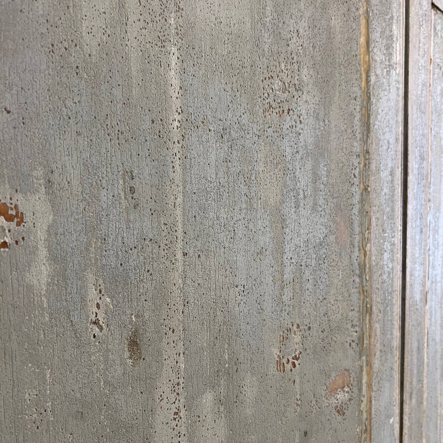 Pair of patinated gray shutters