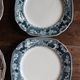 A set of 6 flat plates pairs Sarreguemines Lunéville Blue Flowers.