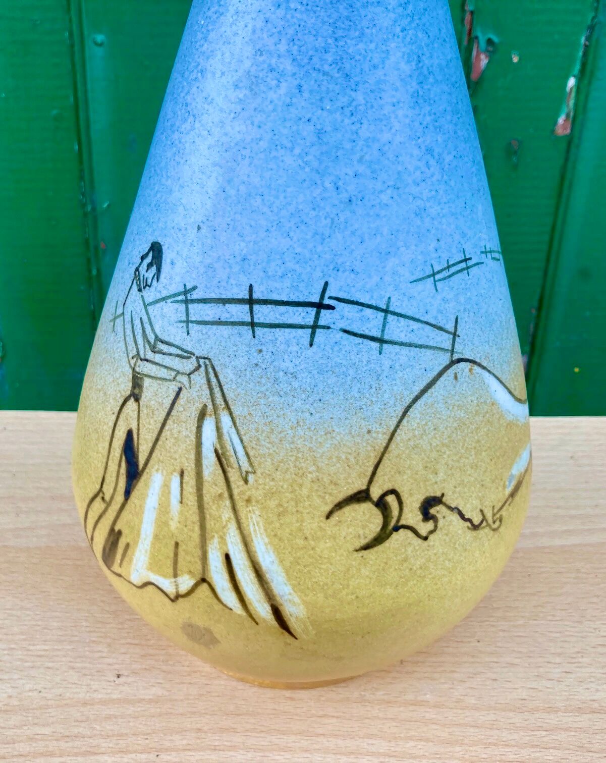 Ceramic vase - humorous -bullfighting -bullfighting