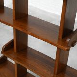 Brutalist Oak Asymmetrical Shelving Unit or Bookcase, 1970s