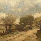 Oil on panel François-Edouard Bournichon Basse-Goulaine late 19th century