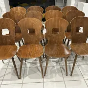 Set of 12 Baumann bistro chairs model Gentiane vintage 1970