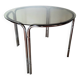 Space Age dining table smoked glass - chrome 70's
