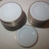 Fine porcelain dessert plates with gilded edging