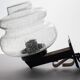 Outdoor wall light 1972 bubbled glass