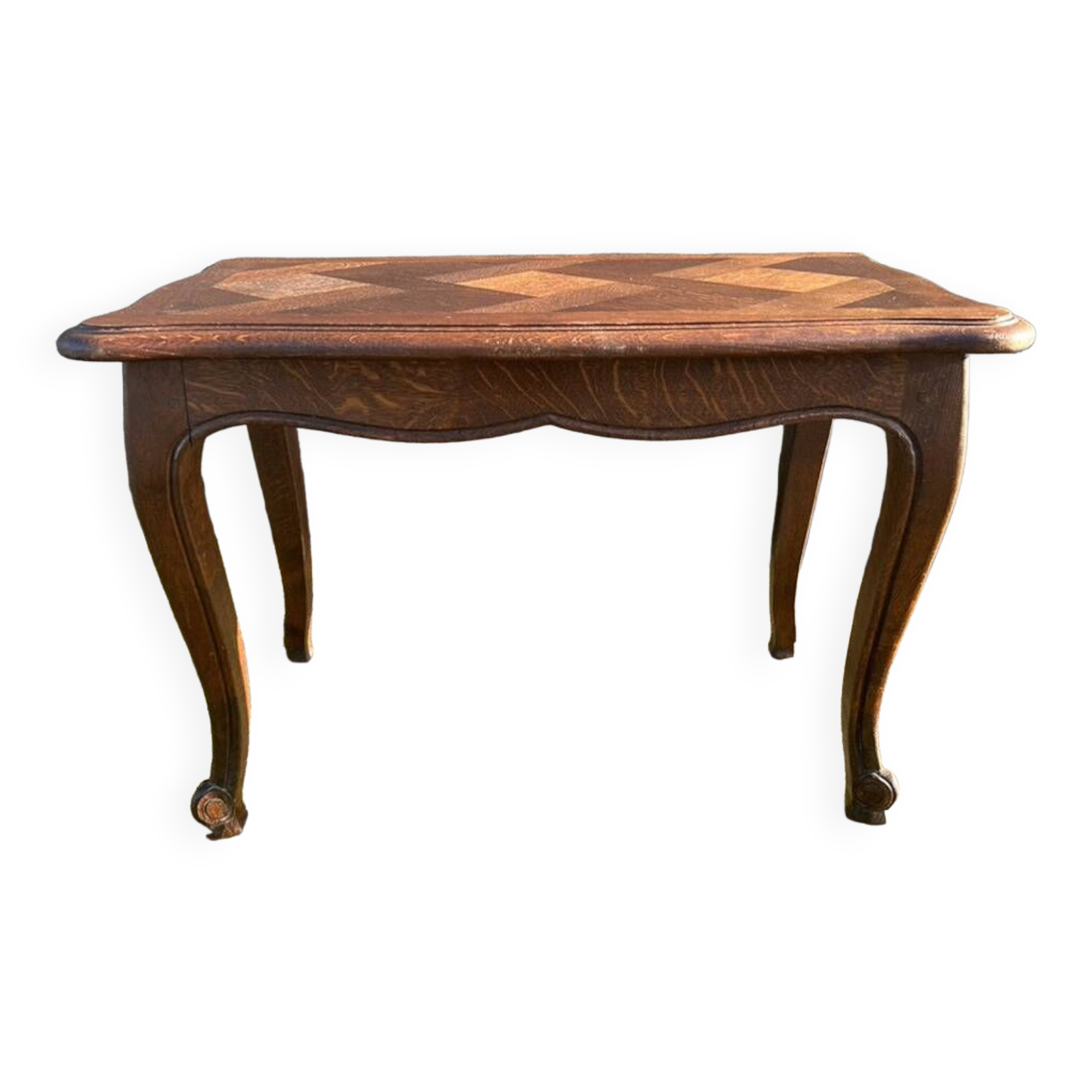Small coffee or side table, oak, marquetry, Louis XV style, vintage
