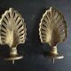 Pair of bronze curtain rod finials in the Napoléon III style with a palmette design.