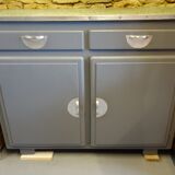 Gray mado low sideboard and original green speckled top