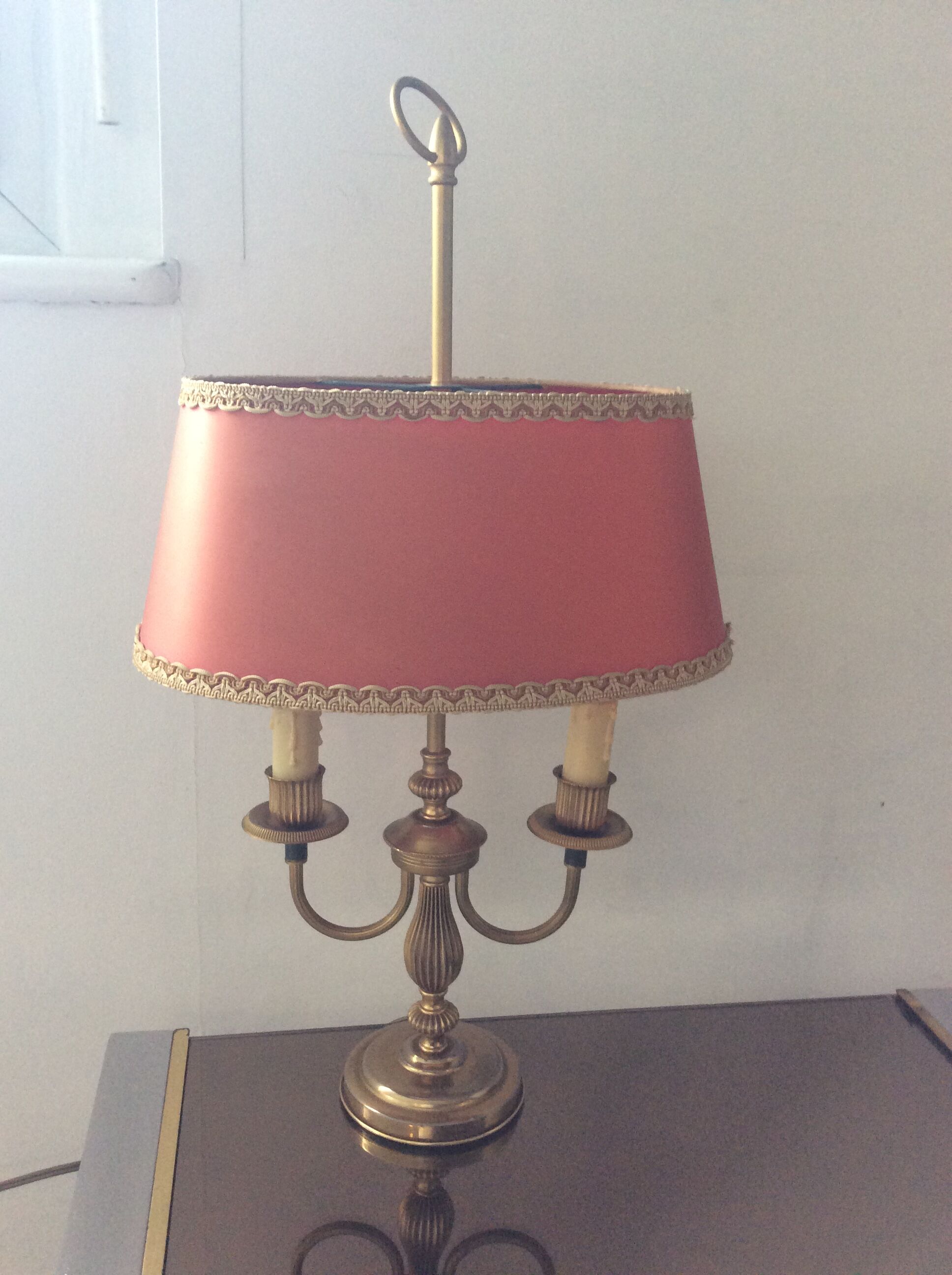 Old brass hot water bottle lamp empire style