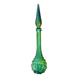 Empoli green carafe Italy in bubbled glass