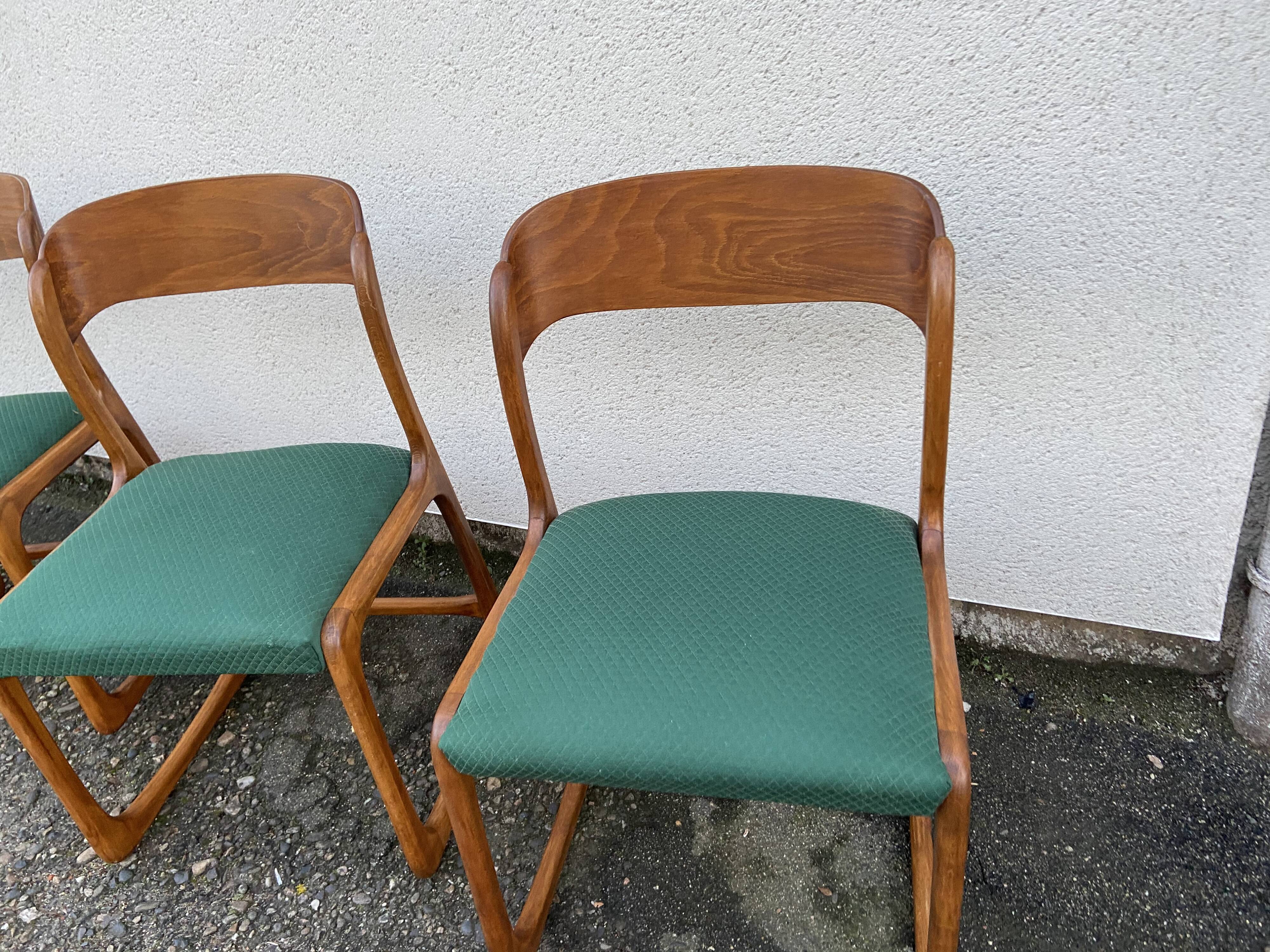 Series of 4 chairs Baumann 60s