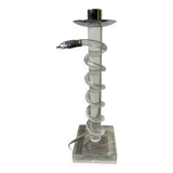 Silver-plated metal candlestick signed Alessandro Albrizzi 1970