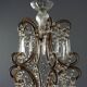 Antique gilded iron chandelier with 6 lights, Italy, early 20th century.